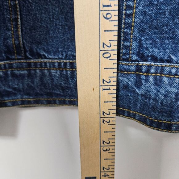 Faux Leopard Ikon Clothing Jean Jacket Women's Small Fur Collar Cuffs Buttons - Picture 6 of 10